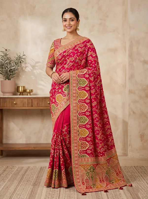 Red_Pure_Viscose_Saree_For_Women