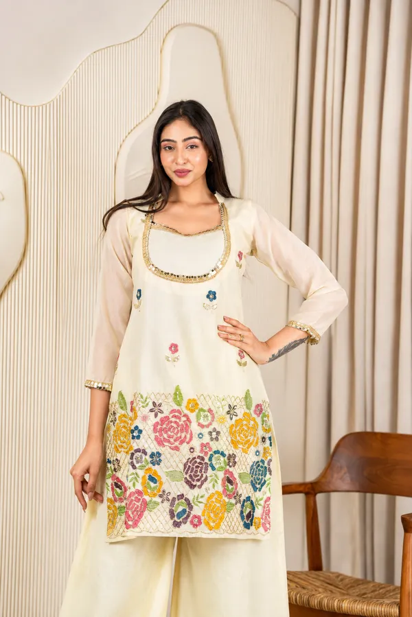 RajvanshiSuit_Women’s_Beige_Silk_Kurta_Palazzo_Set_with_Embroidered_Neckline_&_Border