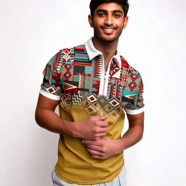 Mustard_Yellow_Cotton_Printed_Spread_Collar_Half_Sleeve_Polo_T-Shirt
