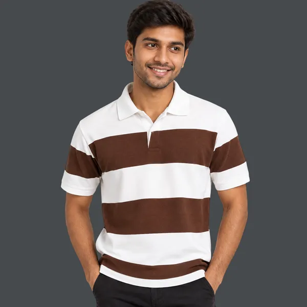 White_Cotton_Spread_Collar_Half_Sleeve_Polo_T-Shirt