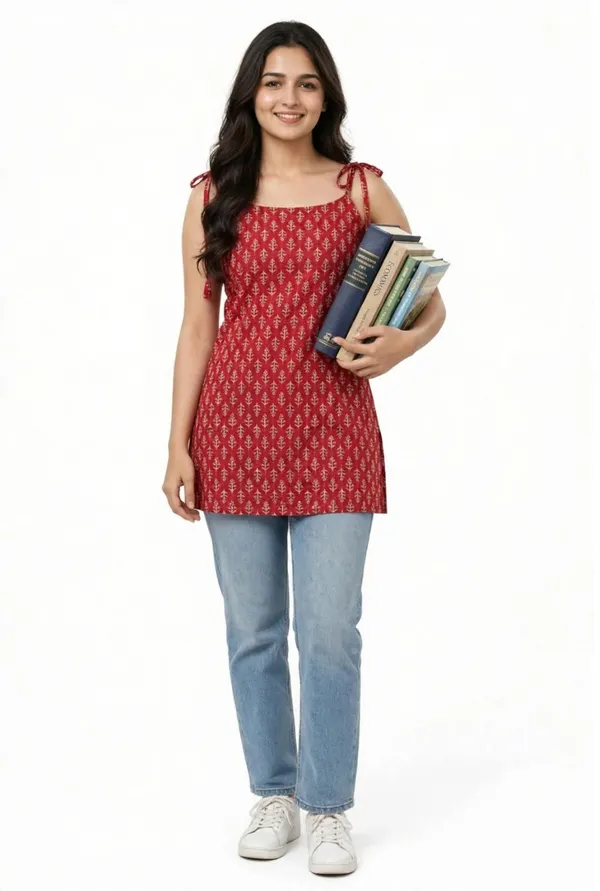 Red_Cotten_40\40_Kurti_For_Women