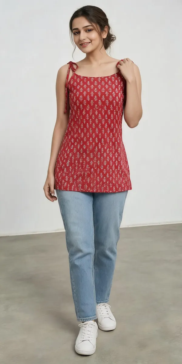 Red_Cotten_40\40_Kurti_For_Women