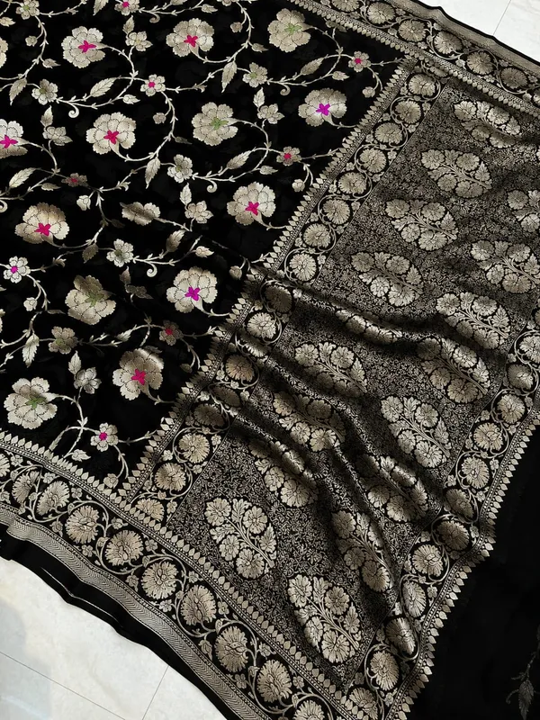 Katan_Silk_Zari_Jaal_Saree_Black