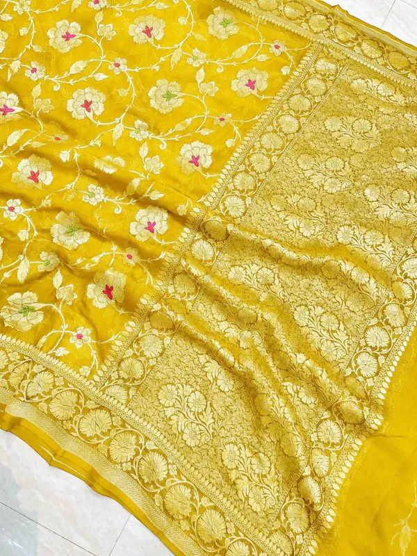 Katan_Silk_Zari_Jaal_Saree_Yellow