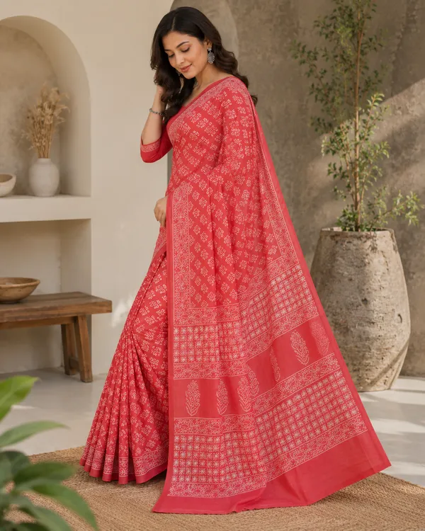 Brown_Bagru_Hand_Block_Print_Cotton_Mul_Saree_With_Blouse_Piece_Default_Title
