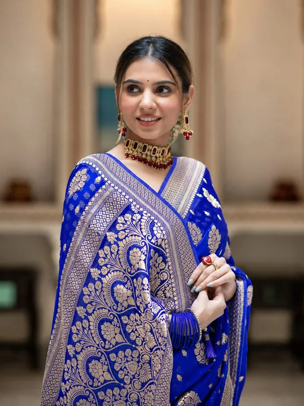 Premium_Georgette_Silk_Saree_With_Double_Zari_Work_Royal_Purple
