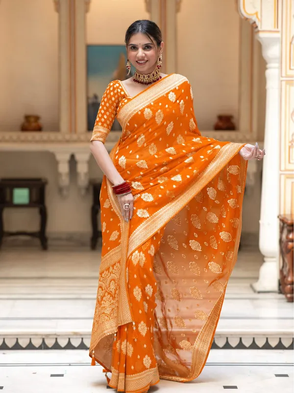 Premium_Georgette_Silk_Saree_With_Double_Zari_Work_Black