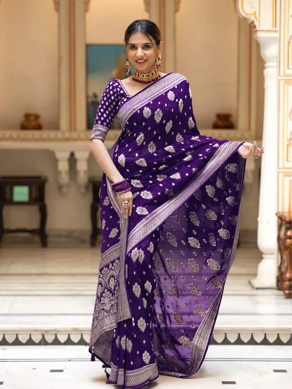 Premium_Georgette_Silk_Saree_With_Double_Zari_Work_Black