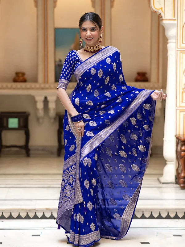 Premium_Georgette_Silk_Saree_With_Double_Zari_Work_Black
