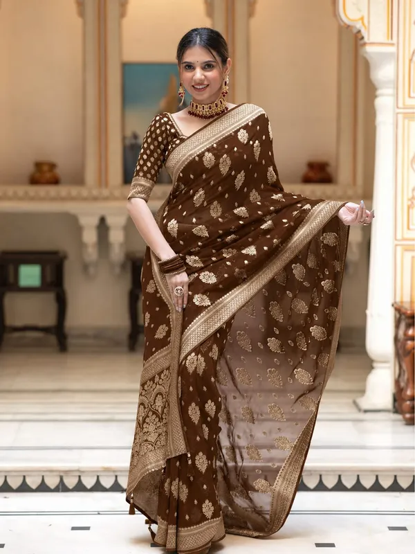 Premium_Georgette_Silk_Saree_With_Double_Zari_Work_Black