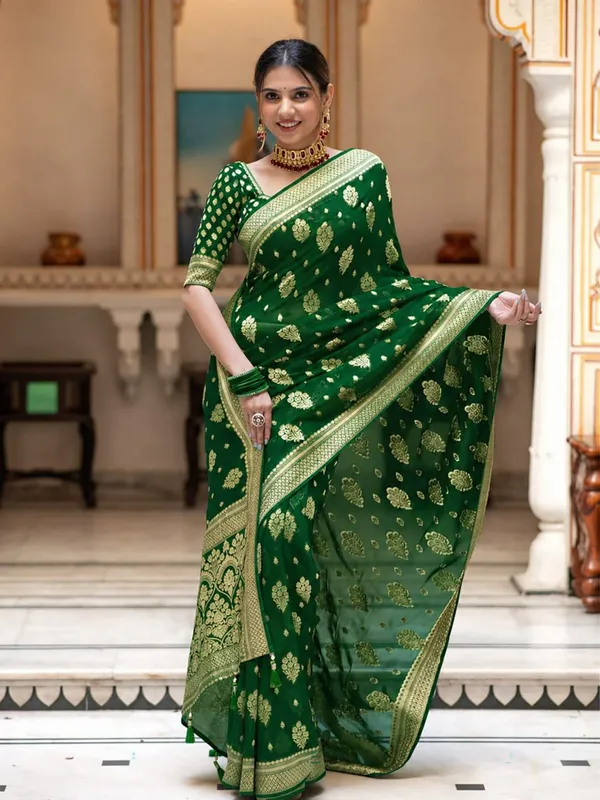 Premium_Georgette_Silk_Saree_With_Double_Zari_Work_Black