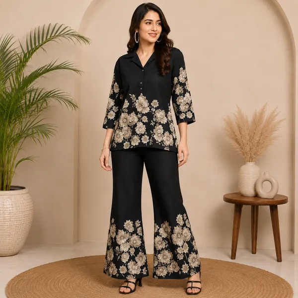 Floral_Printed_Cotton_Collar_Co_Ord_Set_For_Women_Maroon