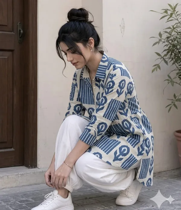 Stylish_Cord_Set_For_Women_Blue_Cotton