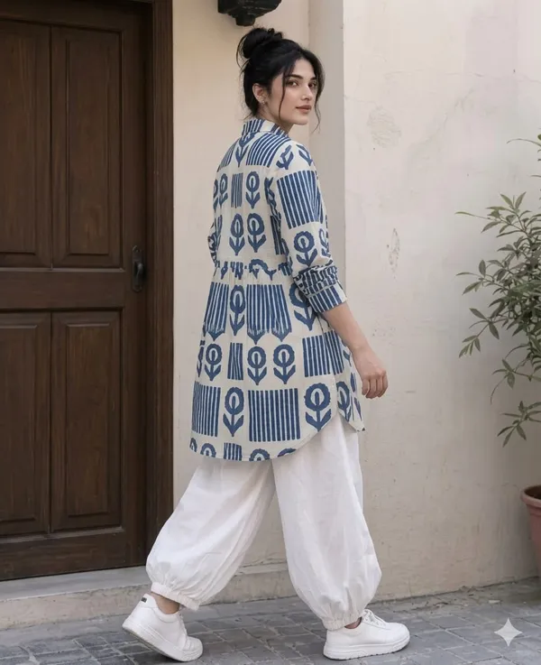 Stylish_Cord_Set_For_Women_Blue_Cotton