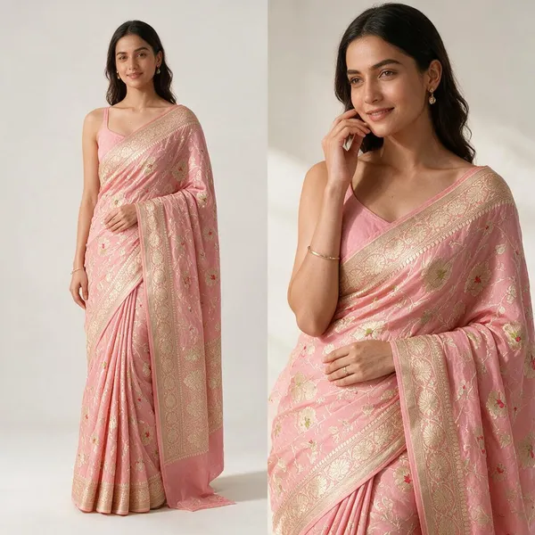 Katan_Silk_Zari_Jaal_Saree_Pink