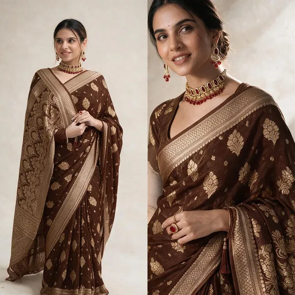 Premium_Georgette_Silk_Saree_With_Double_Zari_Work_Maroon
