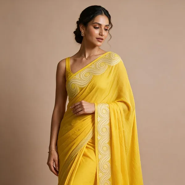New_Arviel_Banarasi_Soft_Dybal_Warm_Silk_Saree_Lightweight_Designer_Saree_With_Gold_Zari_Border_Yellow