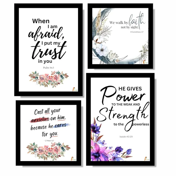Black_MDF_Inspirational_Floral_Set_Of_4_Wall_Frames