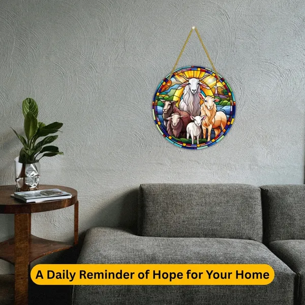 MDF_Religious_Lambs_Round_Wall_Hanging