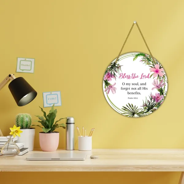 MDF_Religious_Floral_Print_Round_Wall_Hanging