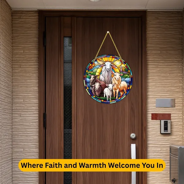 MDF_Religious_Lambs_Round_Wall_Hanging