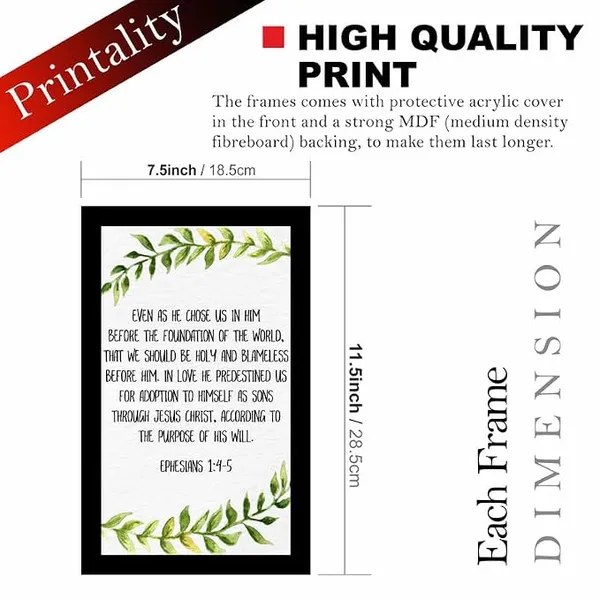 MDF_Religious_Leaf_Print_Five-Piece_Framed_Wall_Art_Set