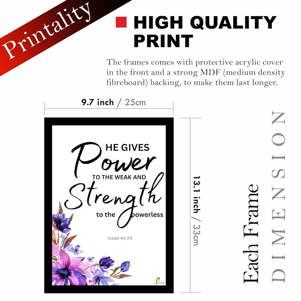 Black_MDF_Inspirational_Floral_Set_Of_4_Wall_Frames