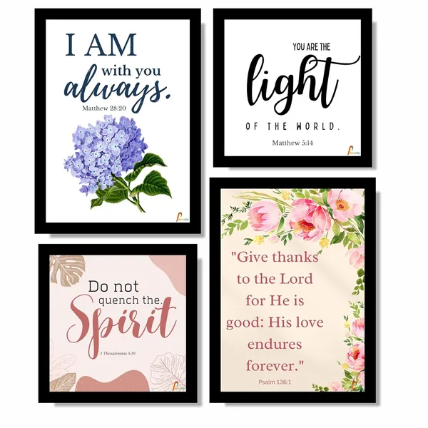 MDF_Religious_Floral_Quote_Set_Of_4_Wall_Frames