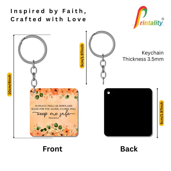 Multicolour_MDF_Floral_Print_Key_Ring_for_Gifting
