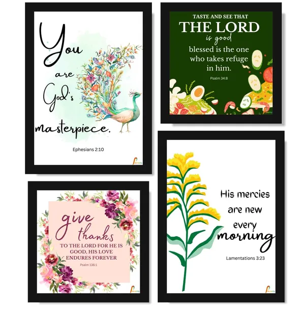 MDF_Religious_Floral_Scripture_Framed_Wall_Art_Set