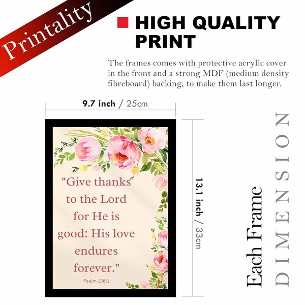 MDF_Religious_Floral_Quote_Set_Of_4_Wall_Frames