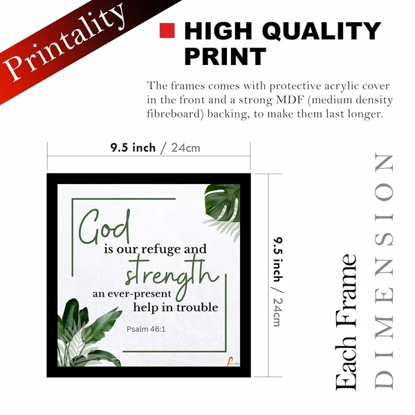 MDF_Christian_Quote_Floral_Set_Of_4_Wall_Frames