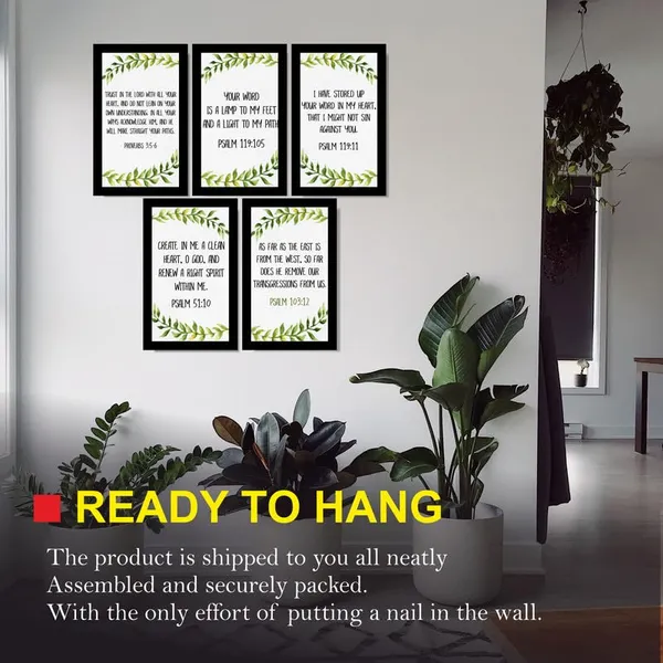MDF_Christian_Scripture_Leafy_Wall_Frame_Set_Of_5