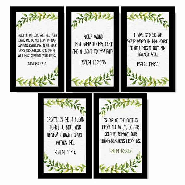 MDF_Christian_Scripture_Leafy_Wall_Frame_Set_Of_5