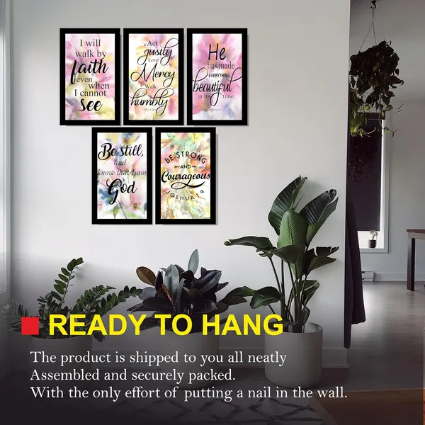 MDF_Inspirational_Quote_Set_Of_Five_Wall_Frames