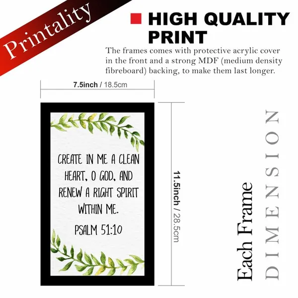 MDF_Christian_Scripture_Leafy_Wall_Frame_Set_Of_5