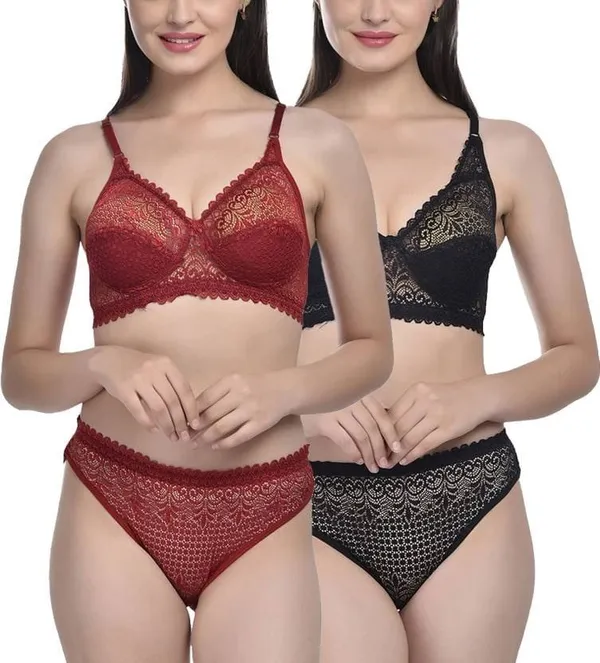 Red_And_Black_Lace_Regular_Fit_Lingerie_Set_for_Women