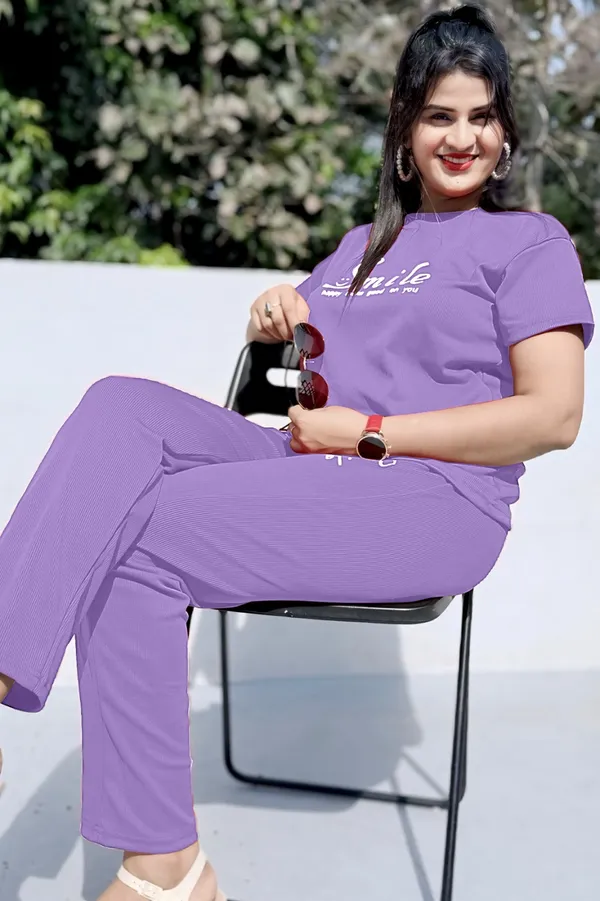 Purple_Regular_Fit_T-Shirt_And_Jogger_Co_Ord_Set_for_Women