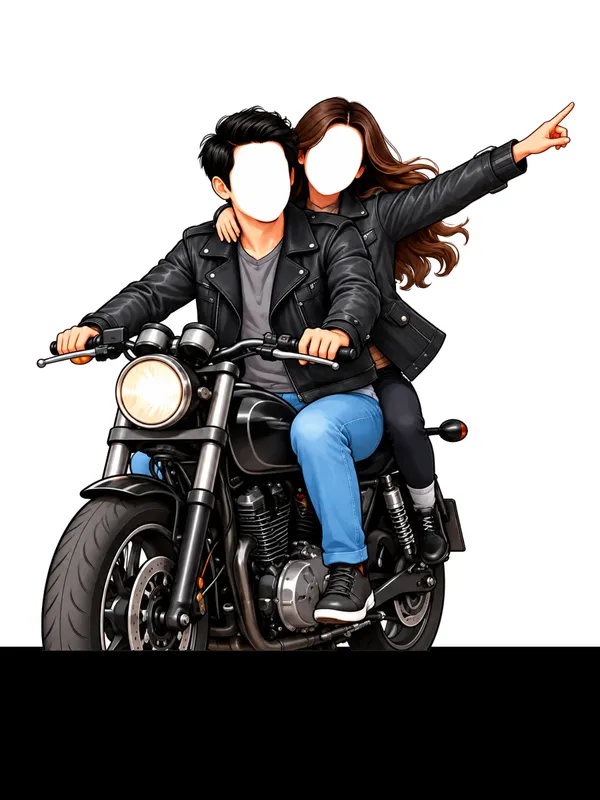 Couple_on_a_bike_Caricature