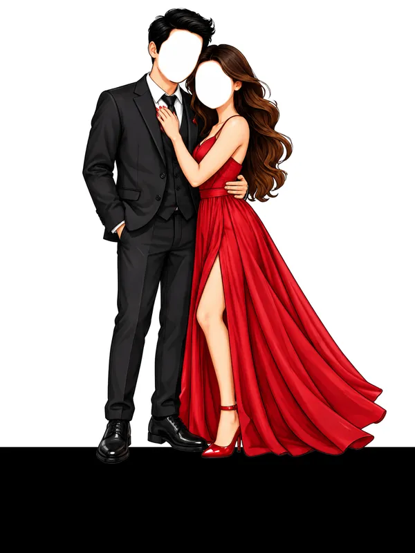 Romantic_Couple_Formal_Portrait_Caricature