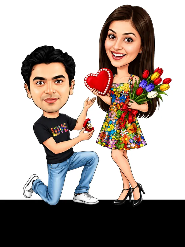 Romantic_Couple_Proposal_Caricature