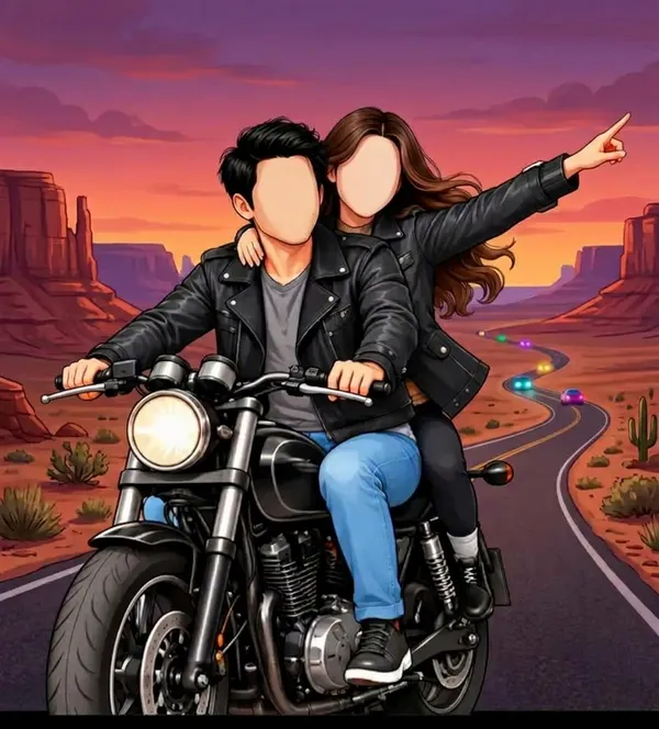 Couple_On_A_Bike_Caricature