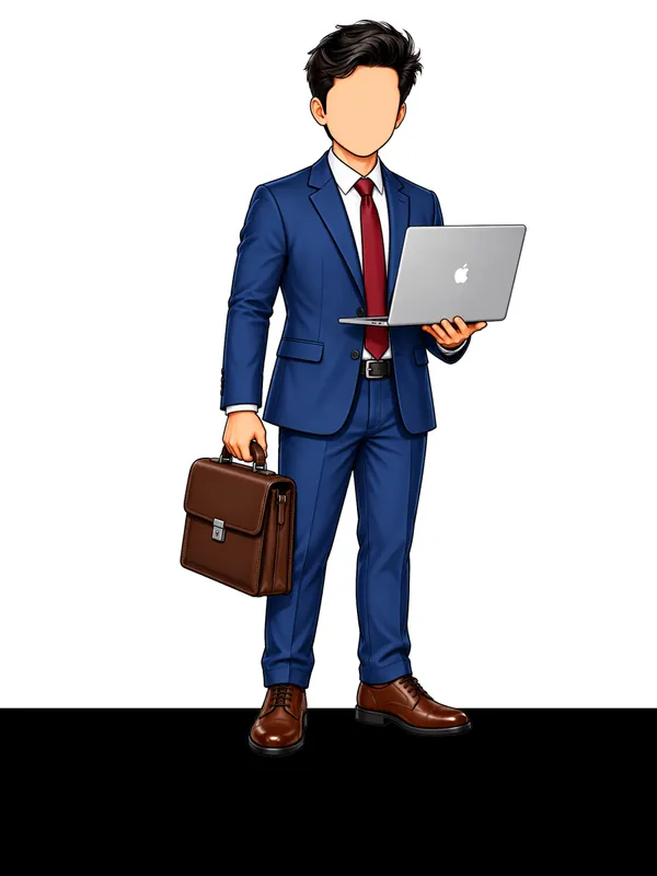 Blue_Formal_Suit_Set_Caricature