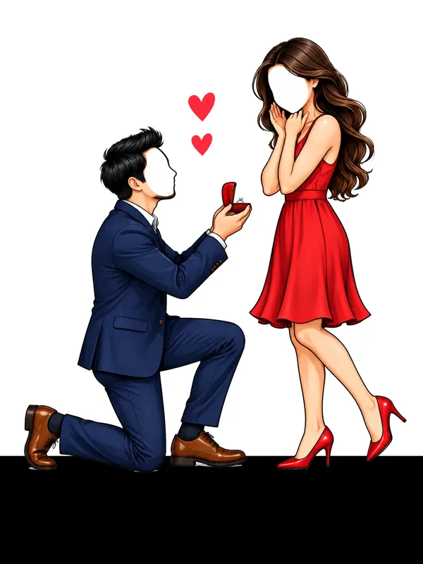 Romantic_Proposal_Couple_Caricature