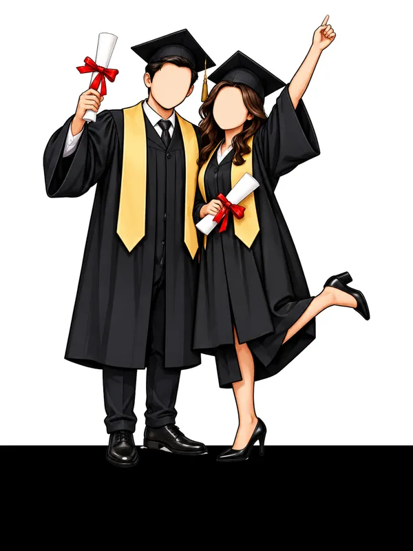 Graduation_Couple_Celebration_Caricature