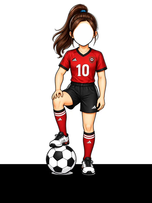 Female_Football_Player_Soccer_Caricature