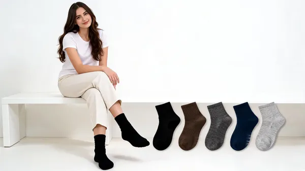 Multicolor_Cotton_Blend_Crew_Socks_For_Unisex