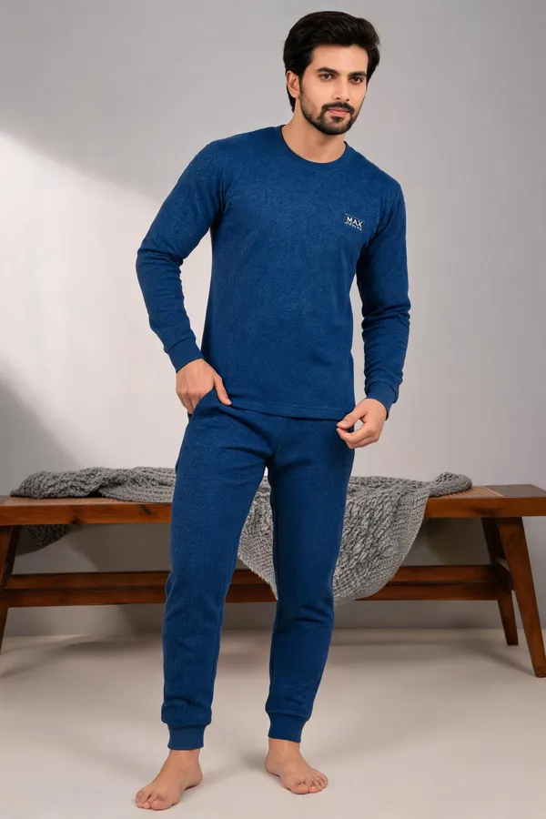 Navy_Cott'S_Wool_Regular_Fit_Sleepwear_Set_For_Men