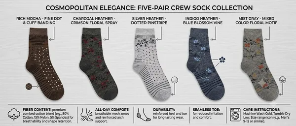 Multicolor_Crew_Fit_Socks_for_Women