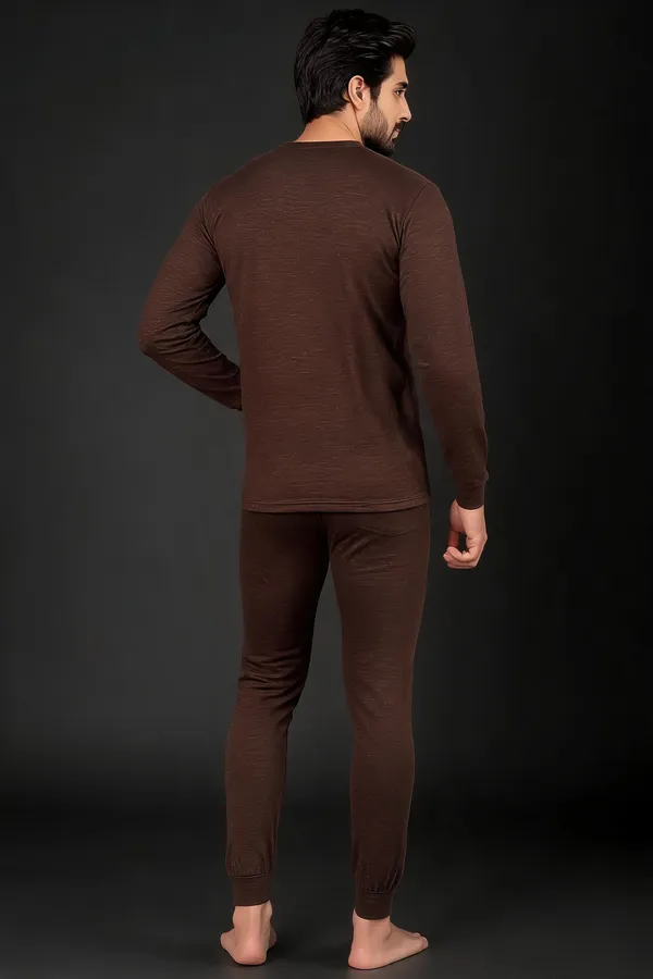 Brown_Full_Sleeve_V_Neck_Thermal_Set_For_Men